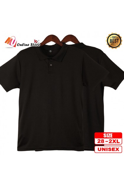 MU JERSEY PLAIN BERKOLAR LENGAN PENDEK DEWASA / JERSEY HITAM KOSONG / BAJU JERSEY DEWASA / SHORT SLEEVES PLAIN JERSEY