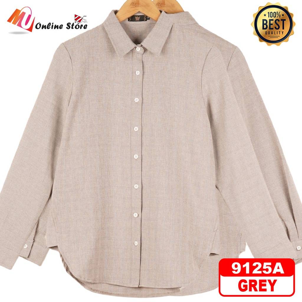 MU KEMEJA FESYEN WANITA LENGAN PANJANG WOMEN SHIRTS KEMEJA PLAIN WANITA BAJU CASUAL WANITA KEMEJA WANITA 9125A