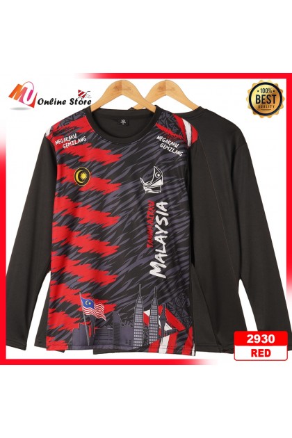 MU JERSEY MALAYSIA LENGAN PANJANG DEWASA / LONG SLEEVES JERSEY / JERSEY MERDEKA UNISEX / BAJU MALAYSIA LENGAN PANJANG